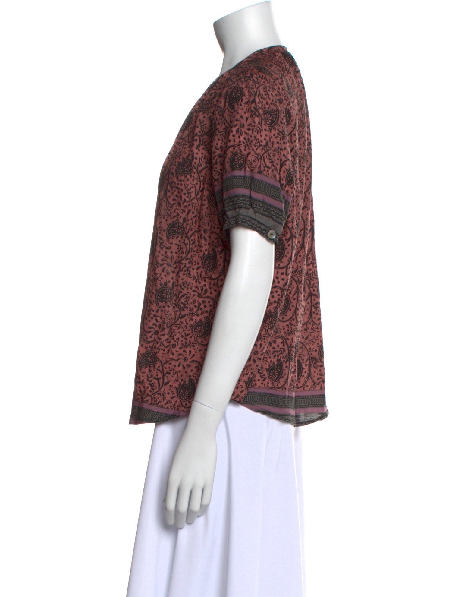 Natalie Martin Paisley Print Crew Neck Top