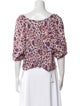 Natalie Martin Floral Print Bateau Neckline Crop Top