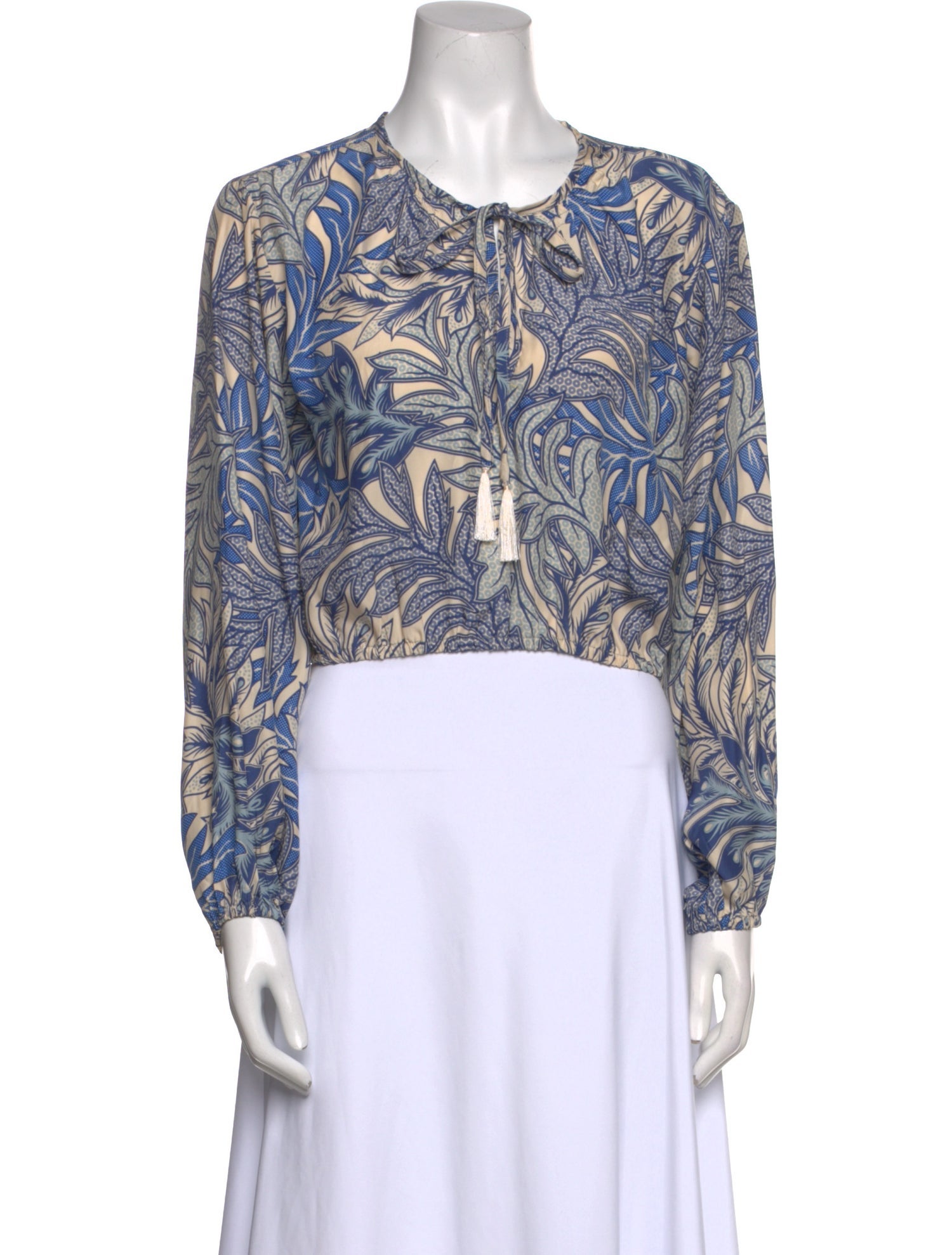 Natalie Martin Silk Printed Crop Top