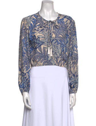 Natalie Martin Silk Printed Crop Top