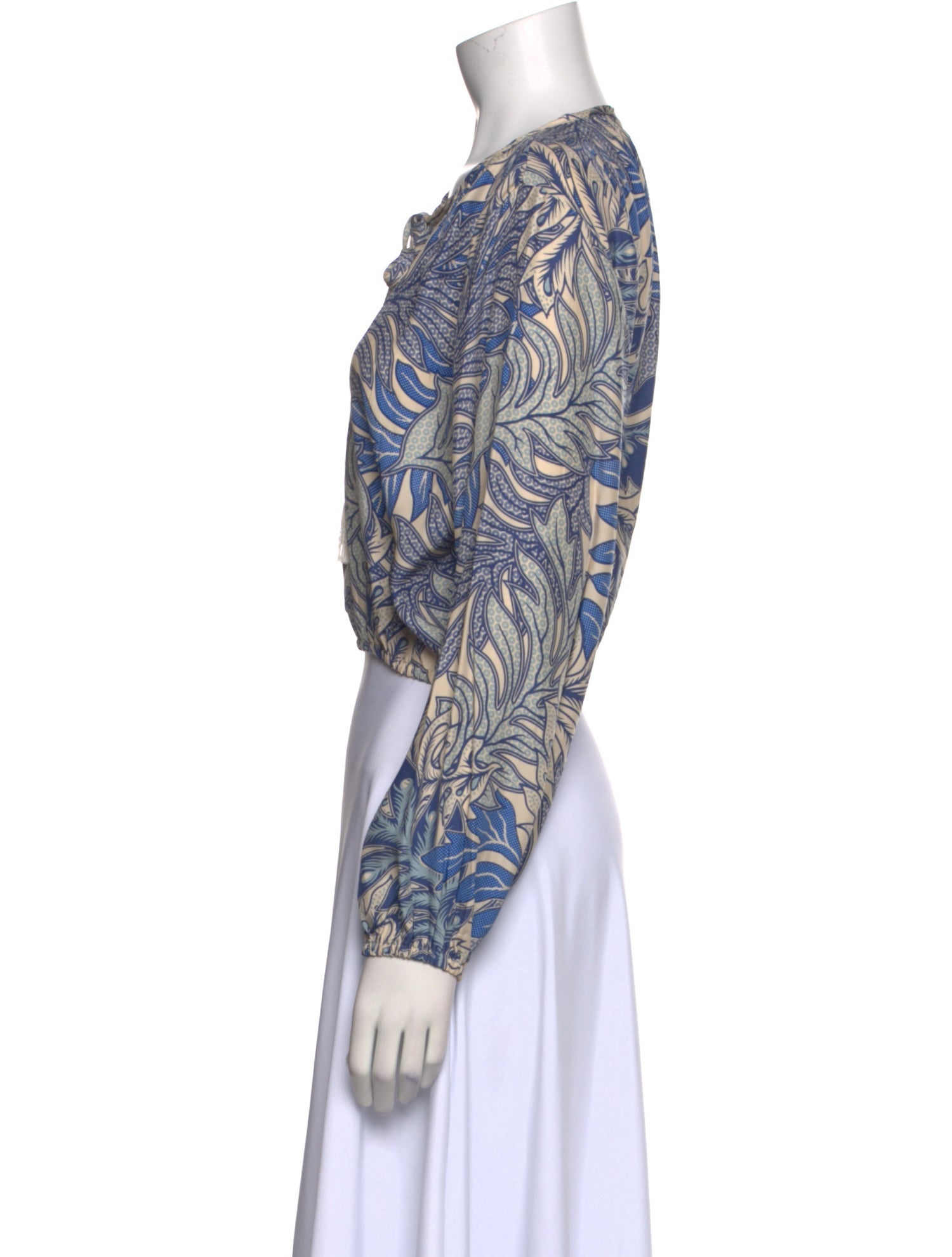 Natalie Martin Silk Printed Crop Top