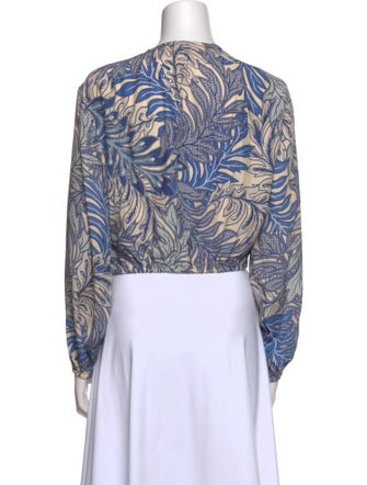 Natalie Martin Silk Printed Crop Top