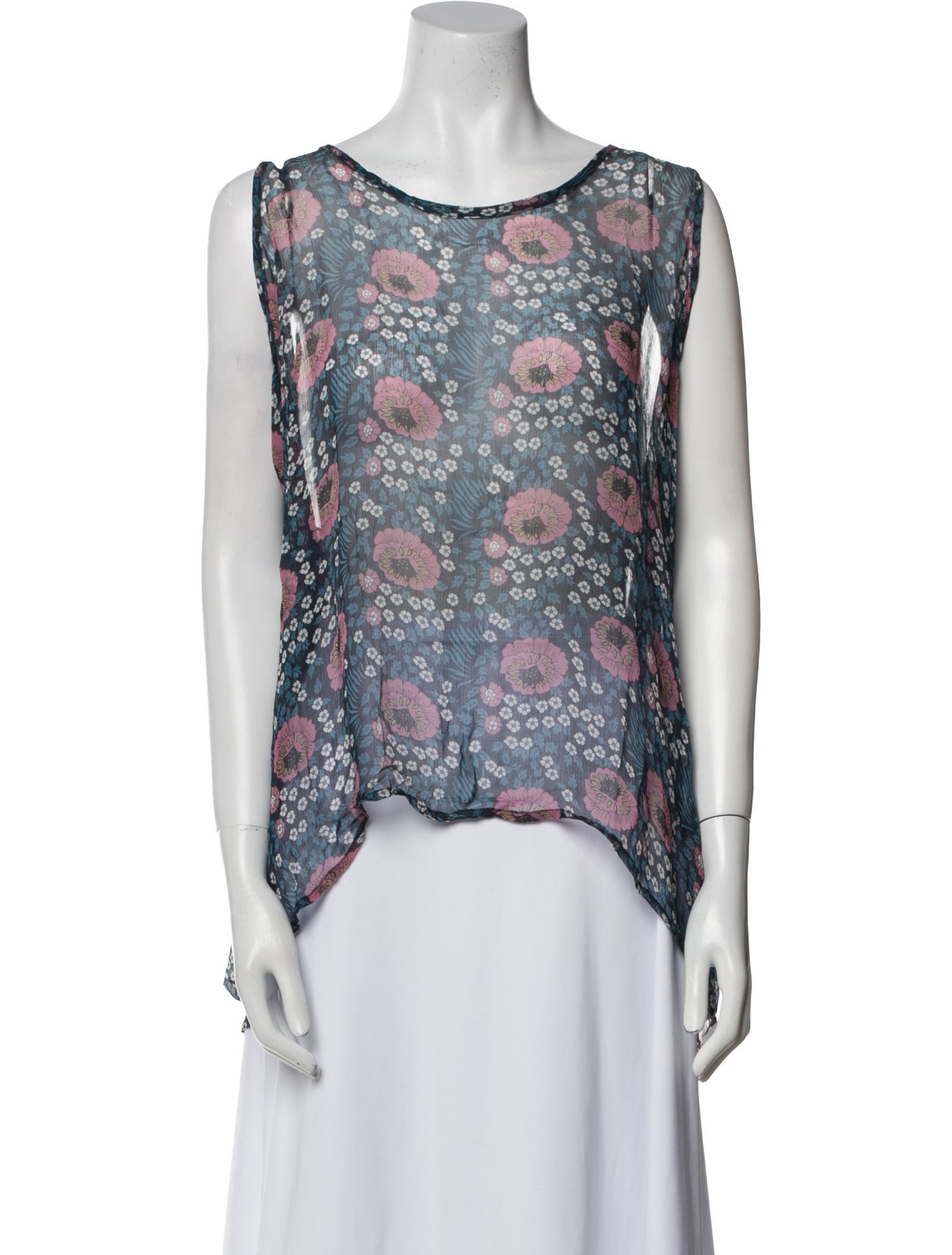 Natalie Martin Floral Print Scoop Neck Blouse