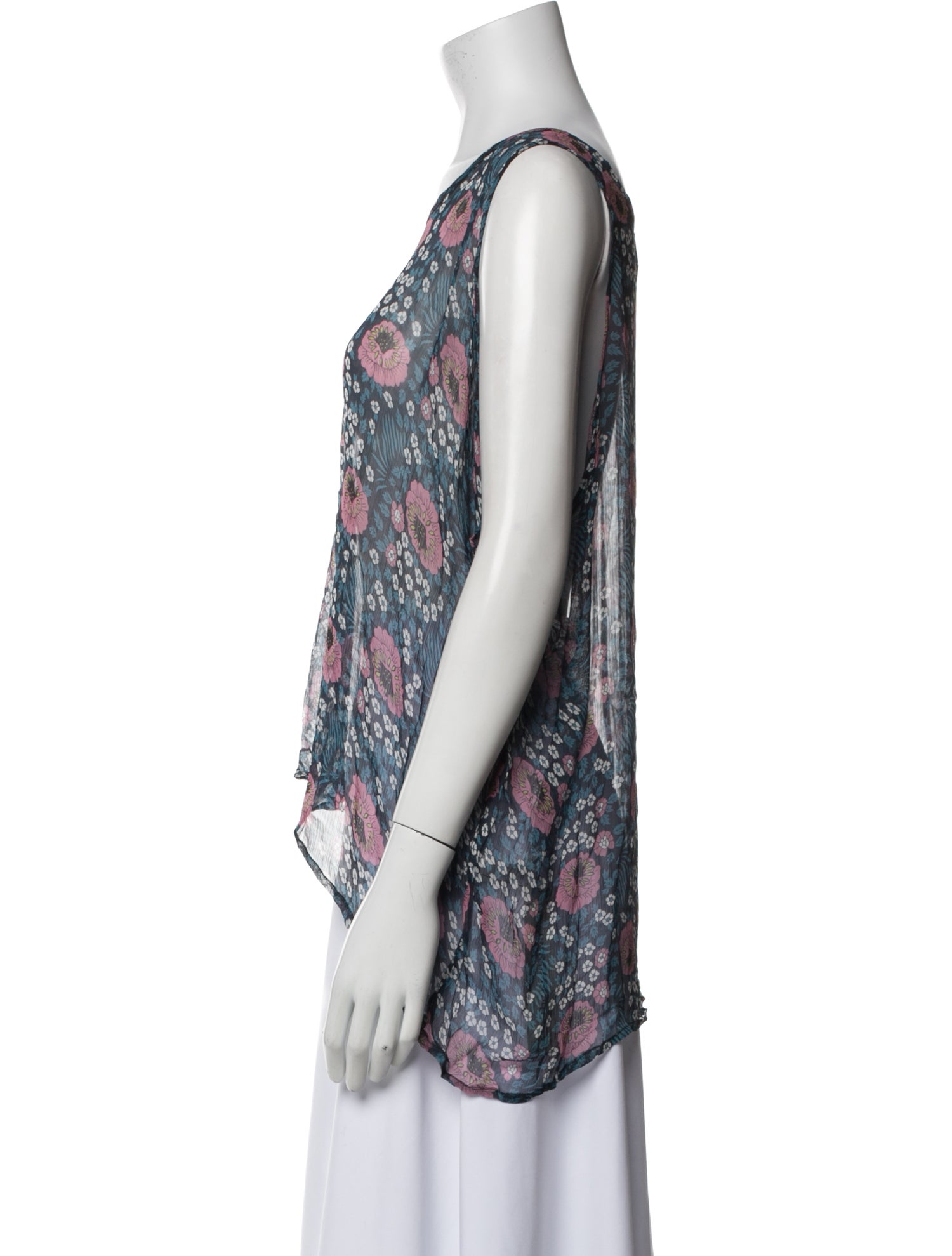Natalie Martin Floral Print Scoop Neck Blouse