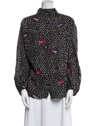 Natalie Martin Floral Print Mock Neck Blouse