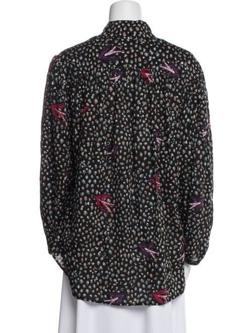 Natalie Martin Floral Print Mock Neck Blouse