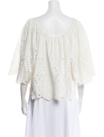 Natalie Martin Scoop Neck Three-Quarter Sleeve Blouse