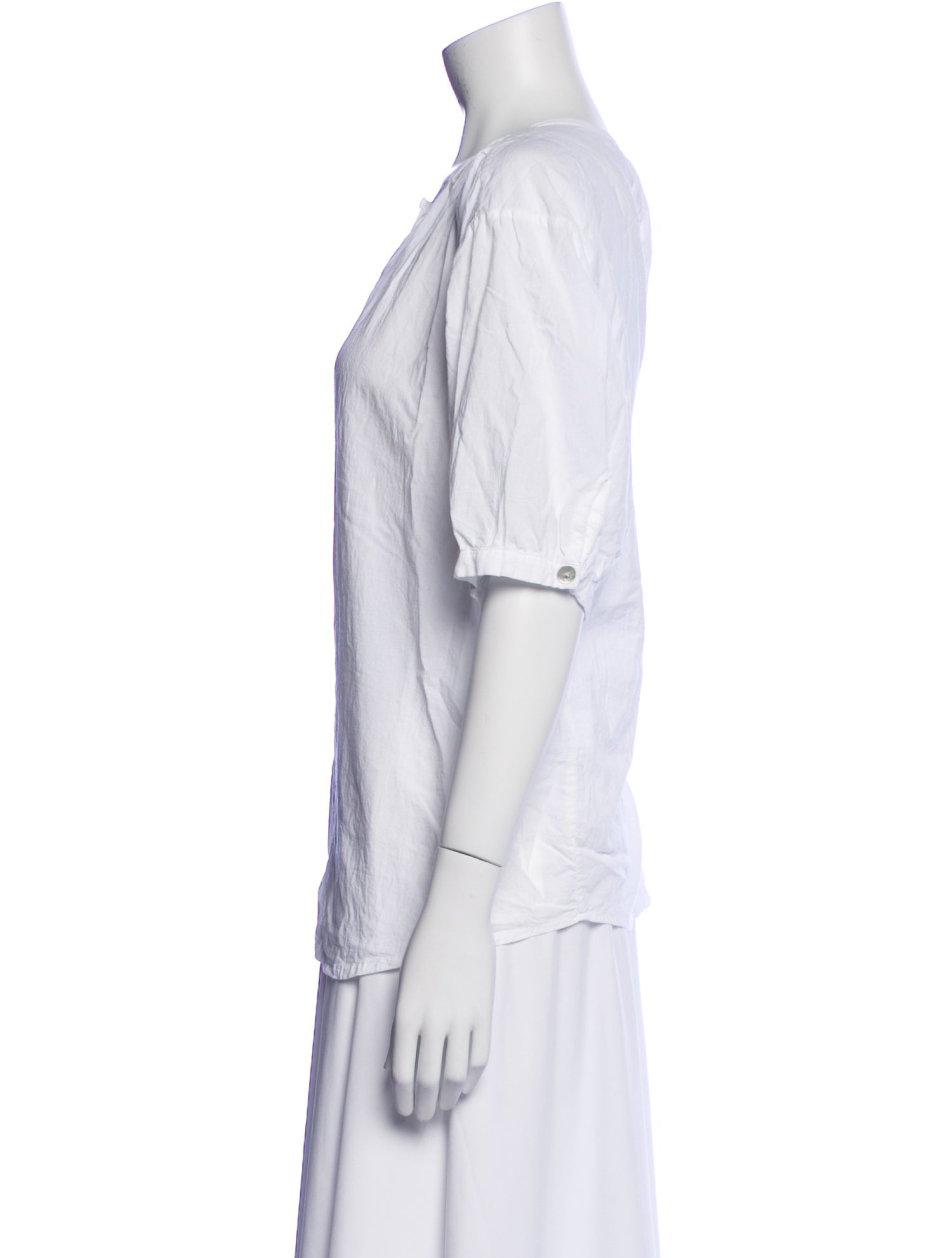 Natalie Martin Three-Quarter Sleeve Button-Up Top