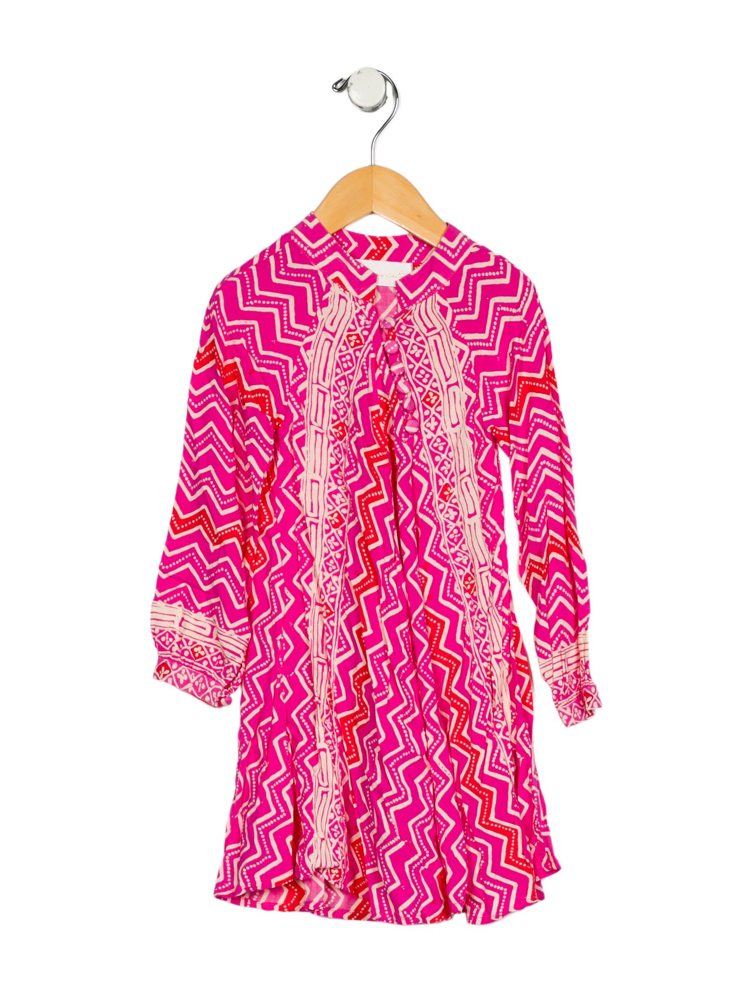 Natalie Martin Girls' Patterned Long Sleeve Dress