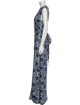 Natalie Martin Floral Print Long Dress