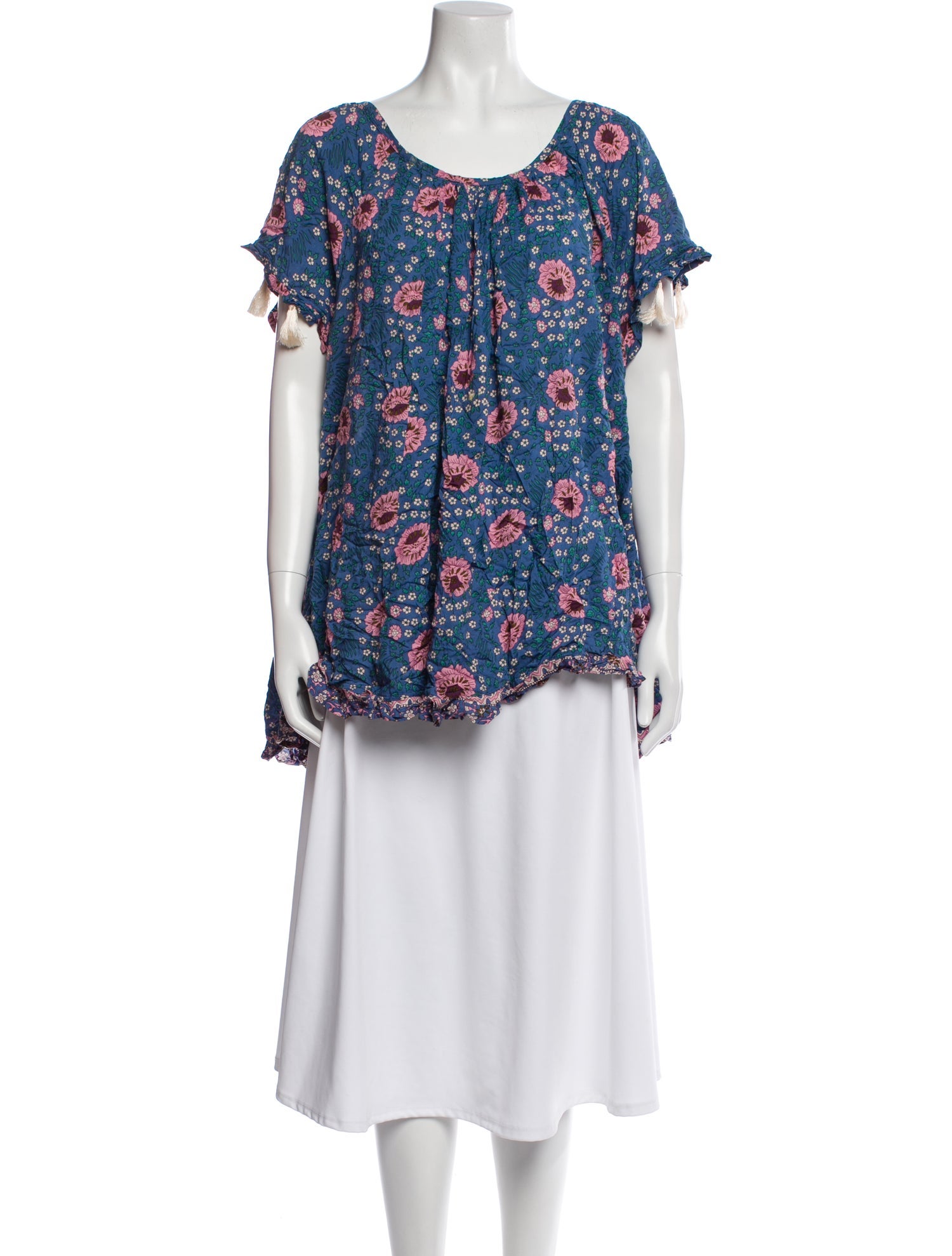 Natalie Martin Floral Print Scoop Neck Blouse