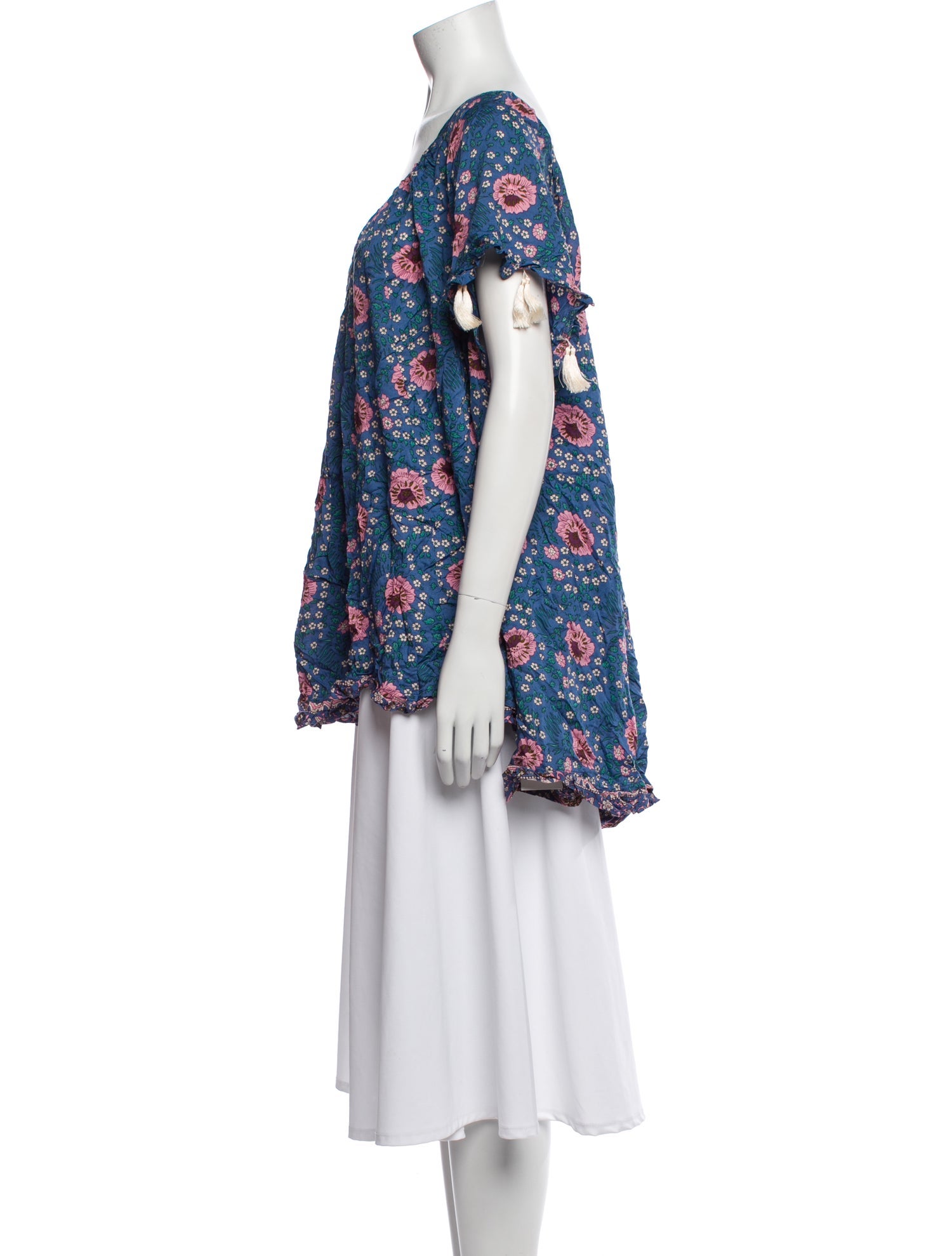 Natalie Martin Floral Print Scoop Neck Blouse