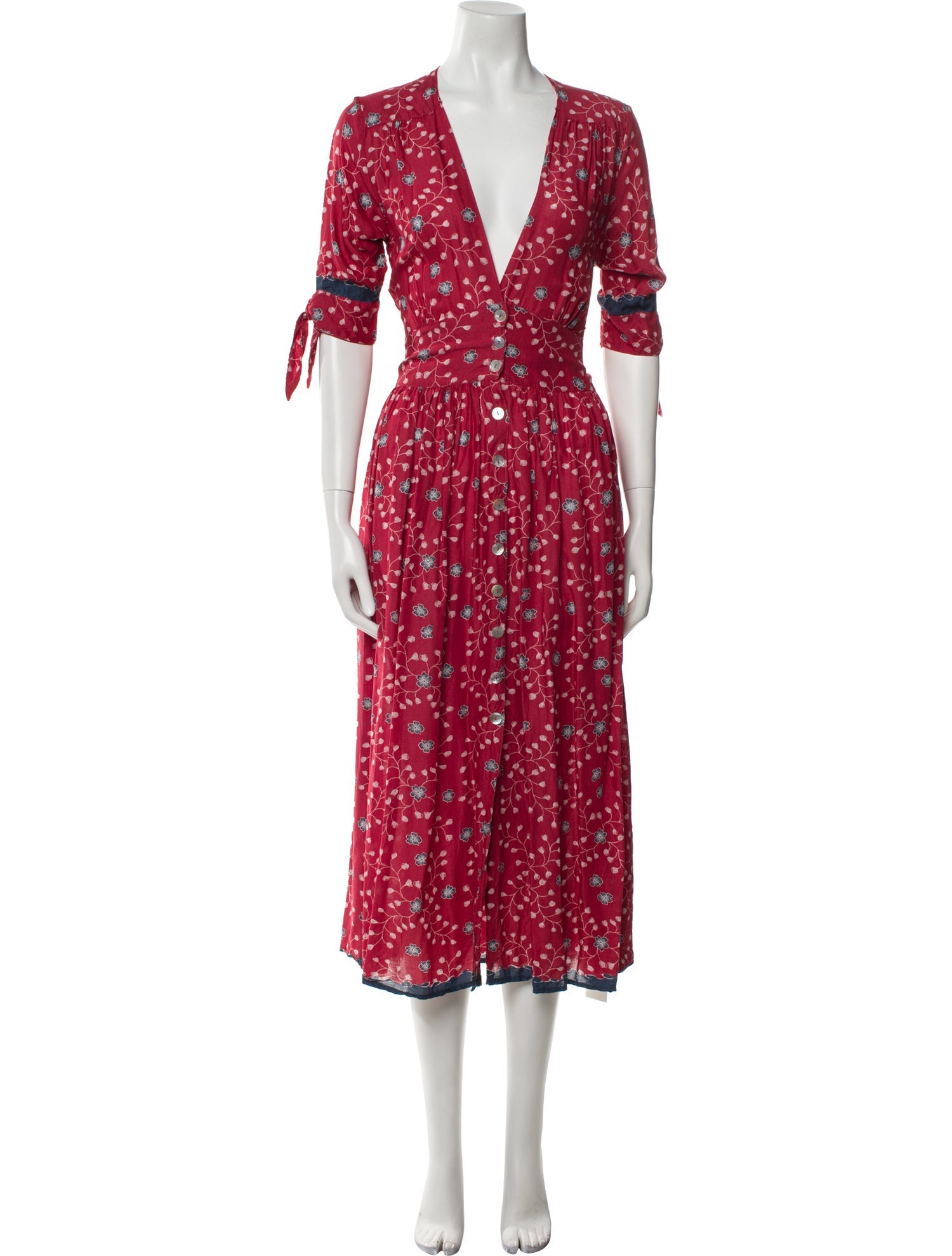 Natalie Martin Floral Print Midi Length Dress w/ Tags