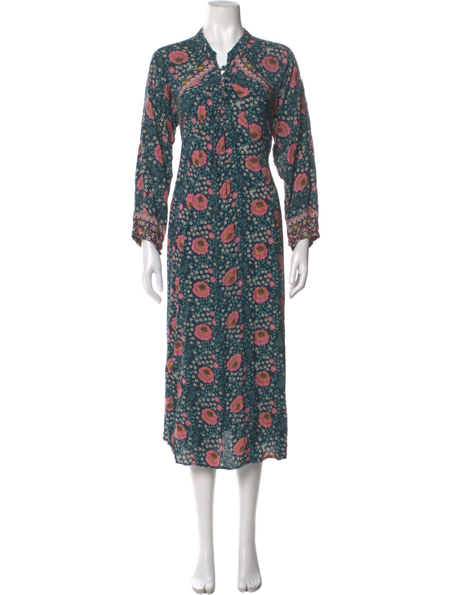 Natalie Martin Floral Print Long Dress