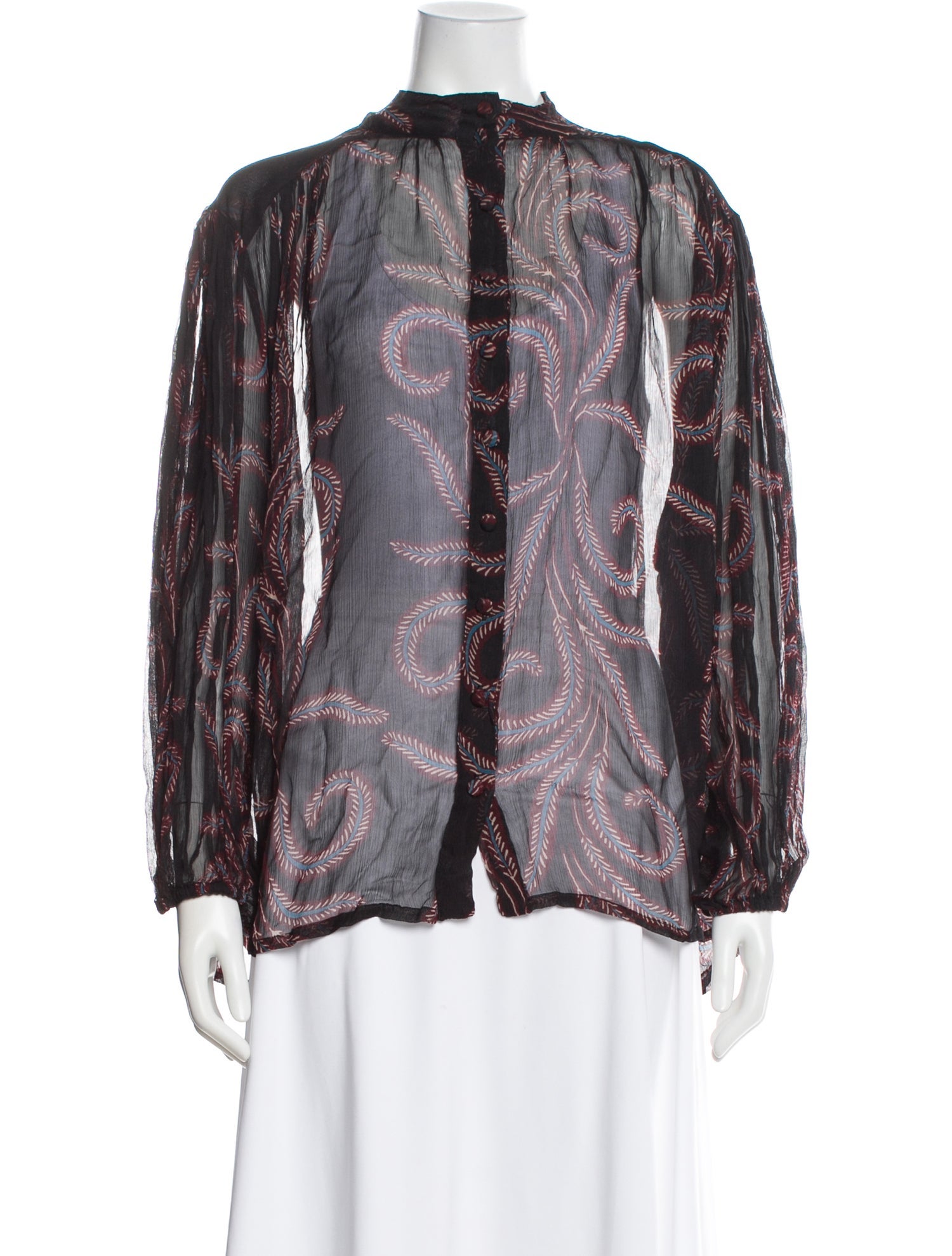 Natalie Martin Printed Long Sleeve Blouse w/ Tags