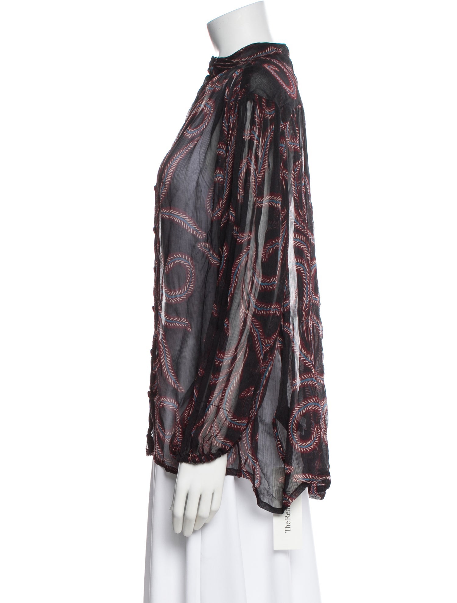 Natalie Martin Printed Long Sleeve Blouse w/ Tags