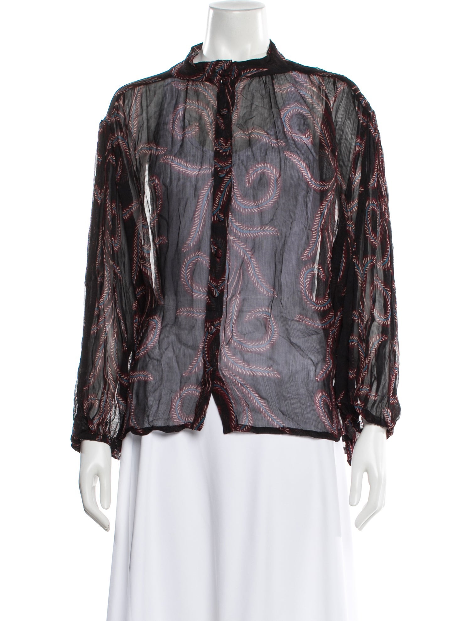 Natalie Martin Printed Long Sleeve Blouse w/ Tags