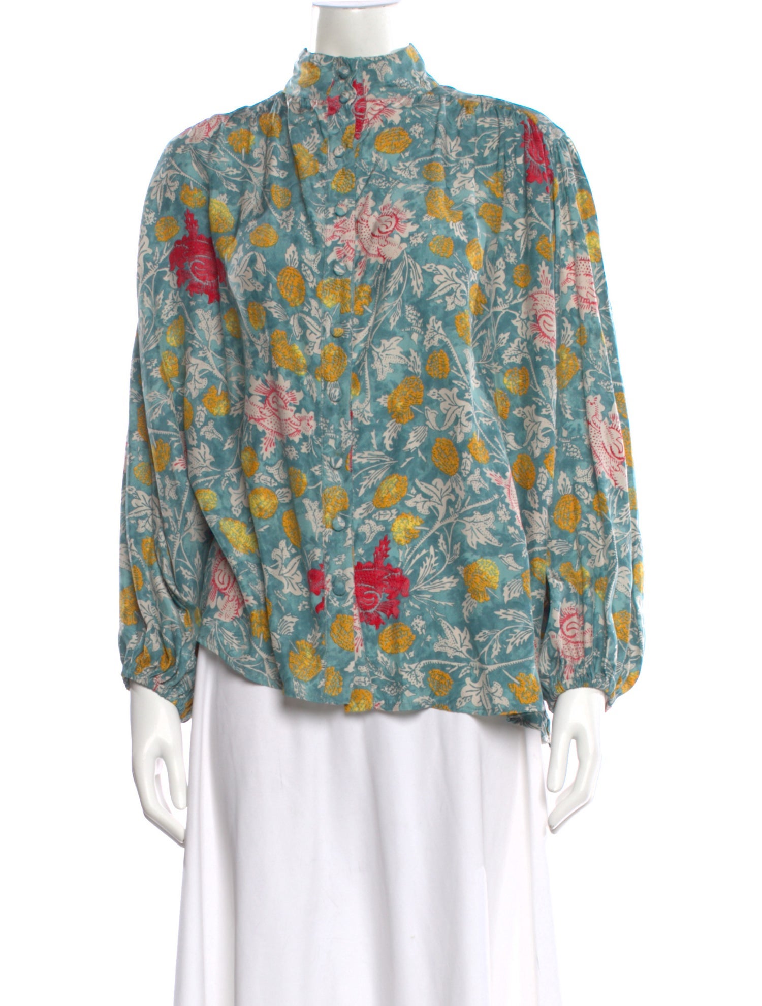 Natalie Martin Silk Floral Print Blouse w/ Tags