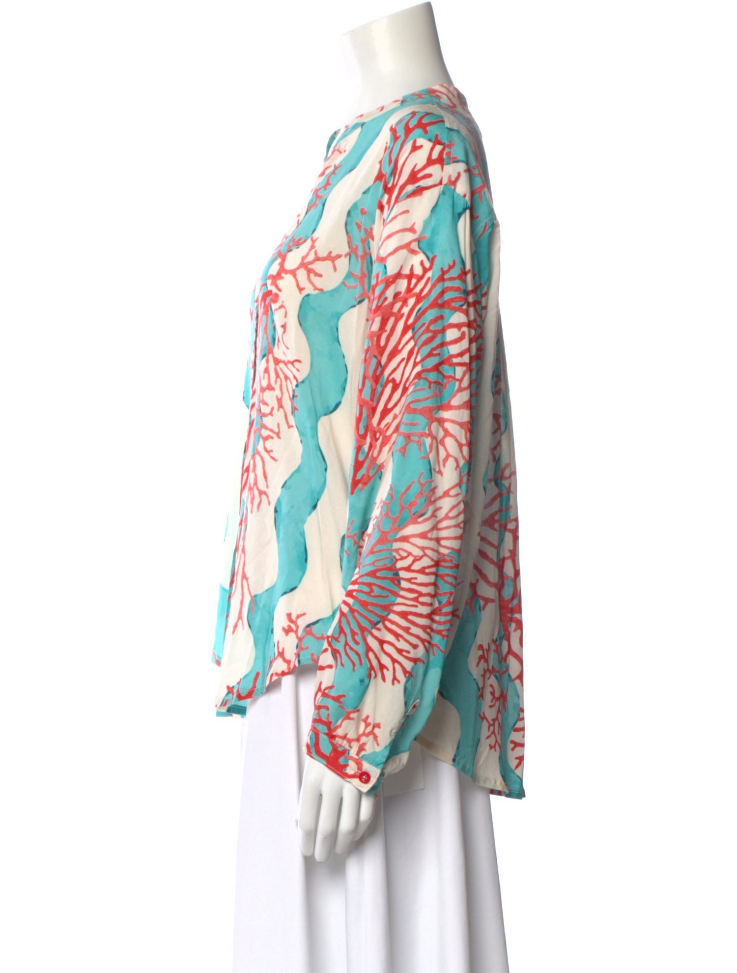 Natalie Martin Printed V-Neck Blouse