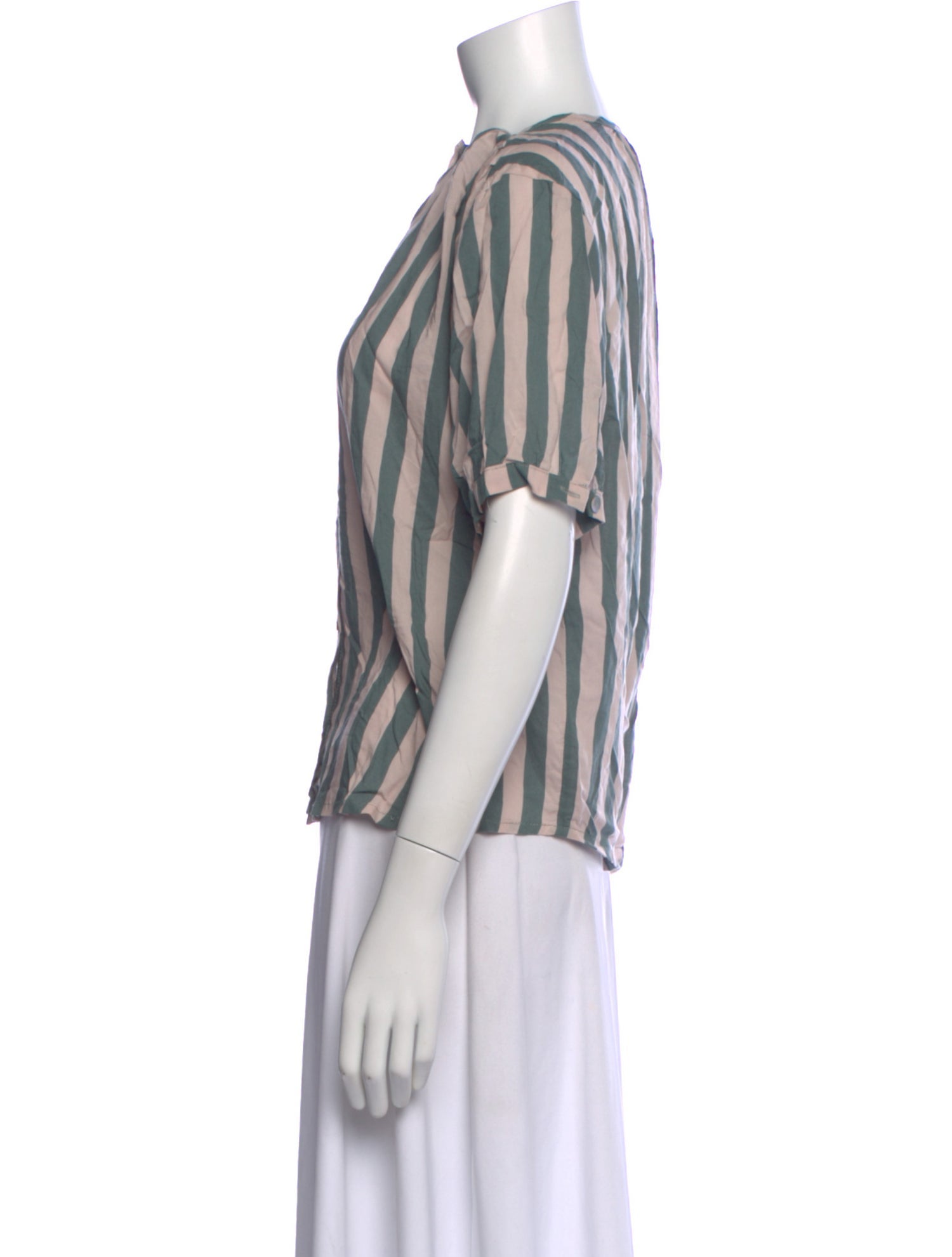 Natalie Martin Striped Short Sleeve Blouse