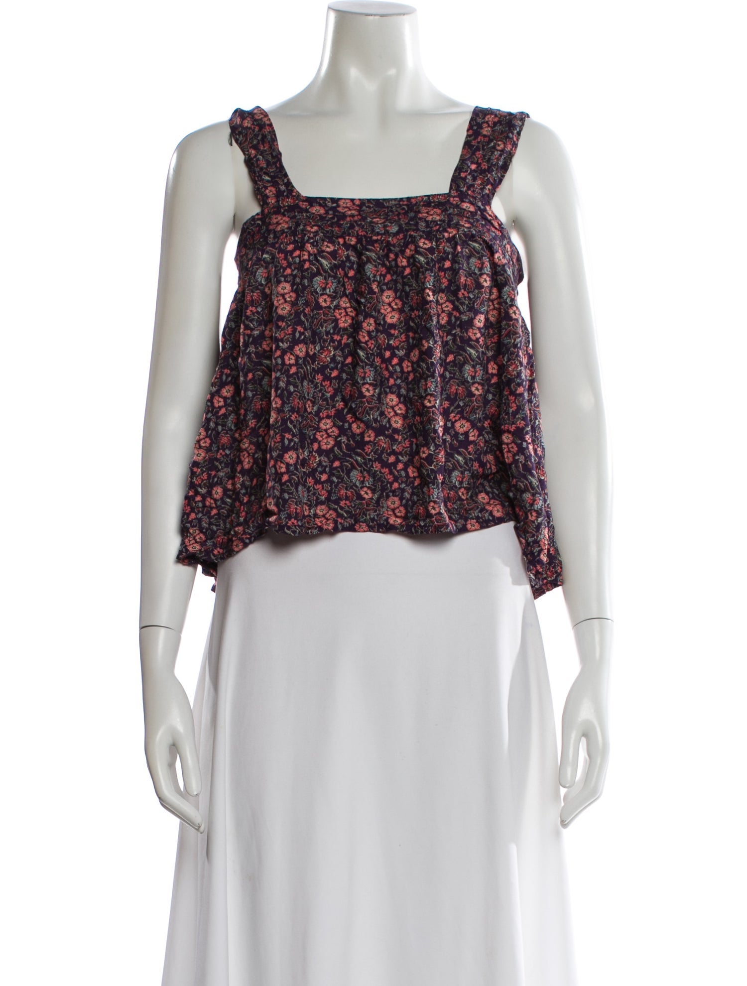 Natalie Martin Floral Print Square Neckline Top