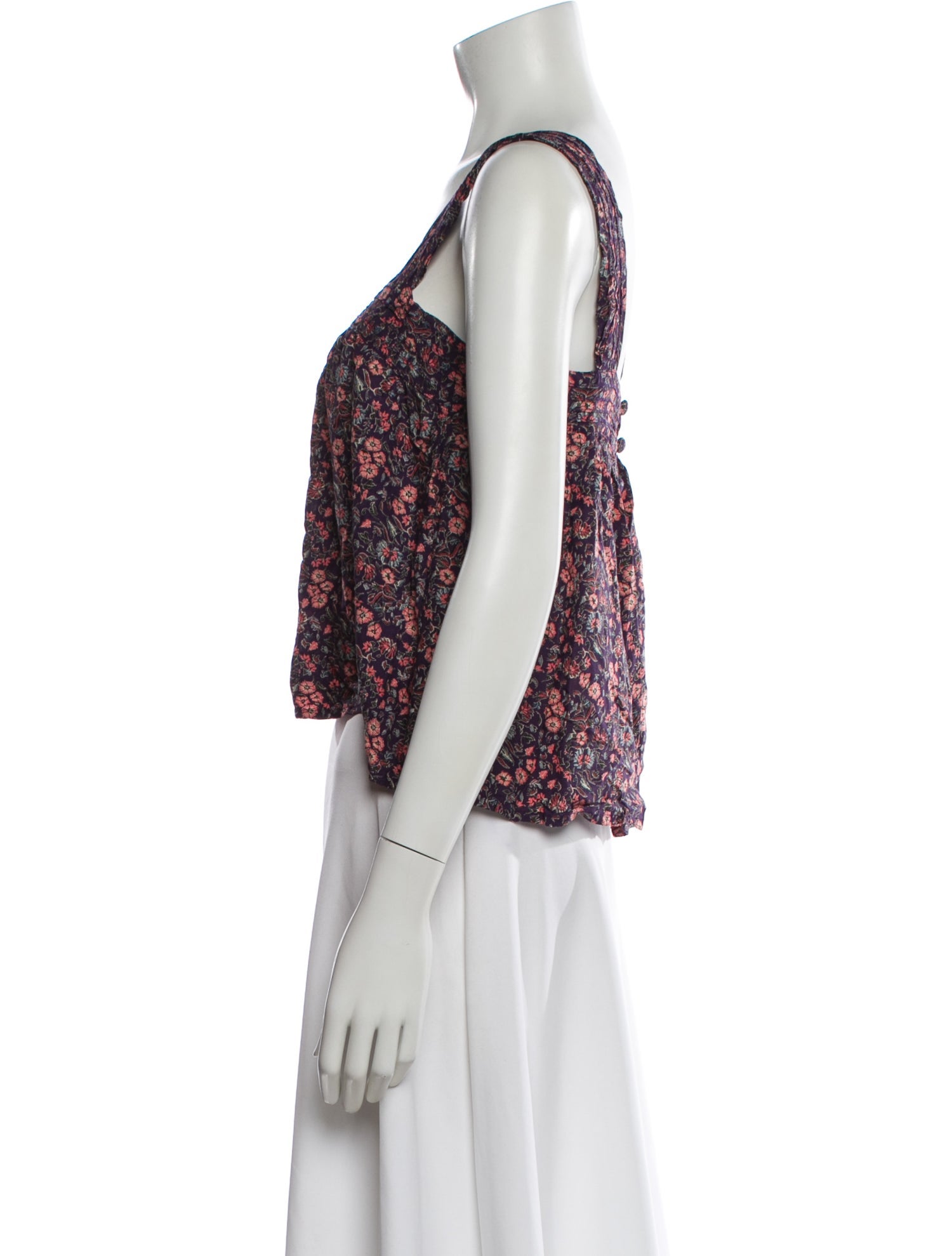 Natalie Martin Floral Print Square Neckline Top