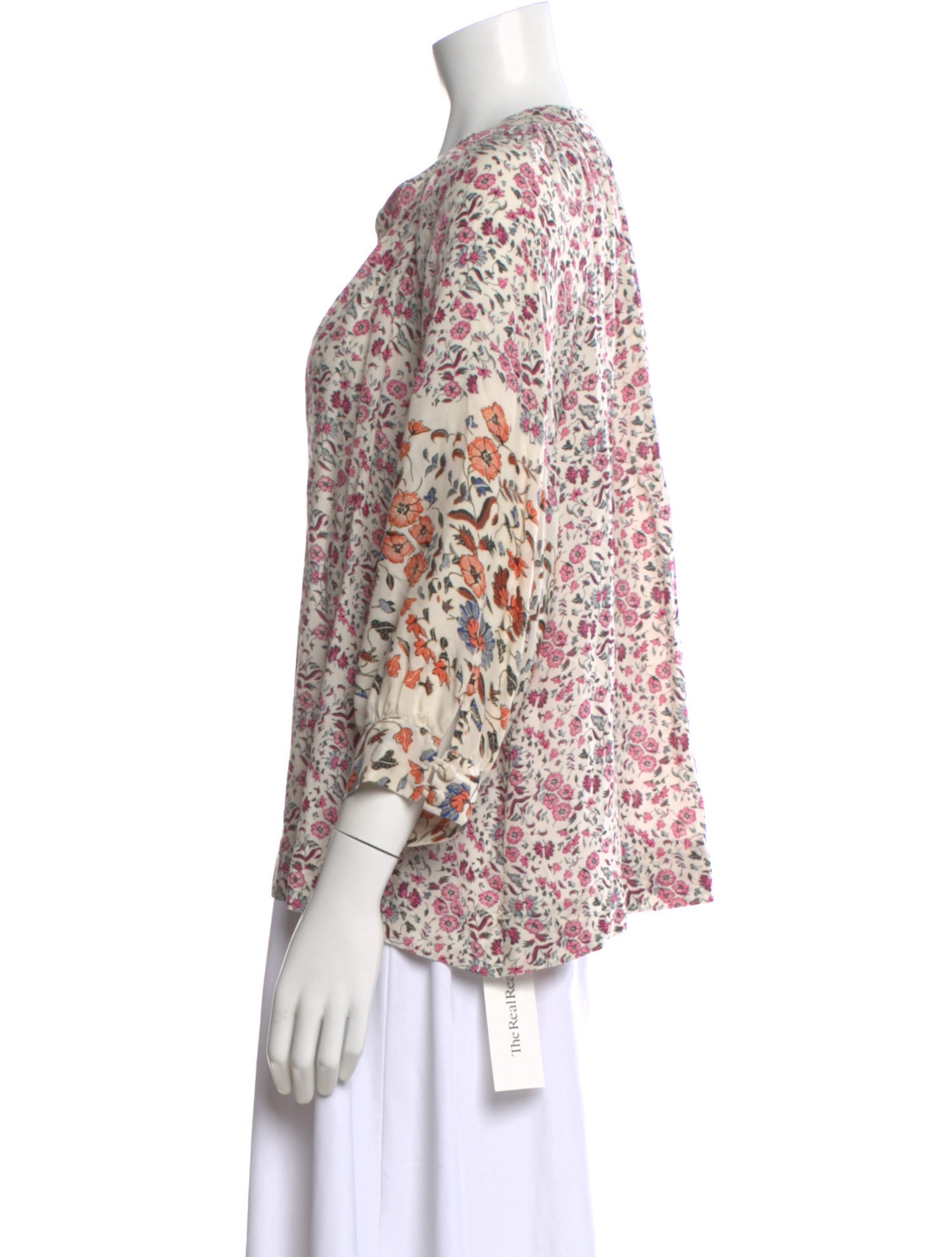 Natalie Martin Floral Print V-Neck Blouse