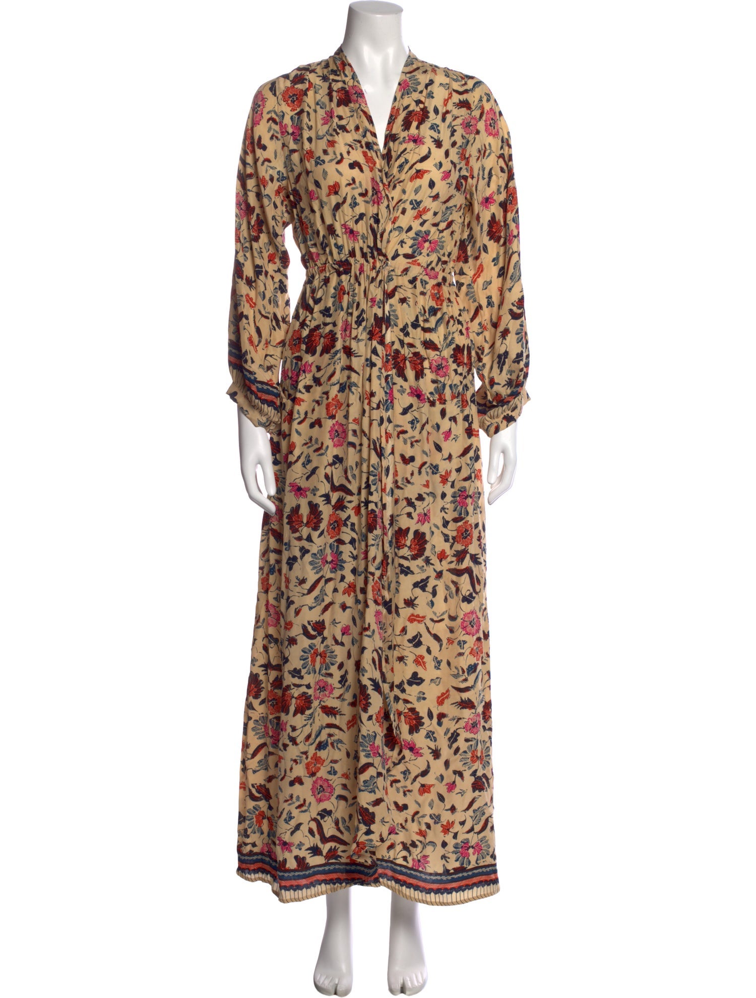 Natalie Martin Silk Long Dress in Brown, Women's S Natalie Martin Silk Long Dress in Brown, Women's S