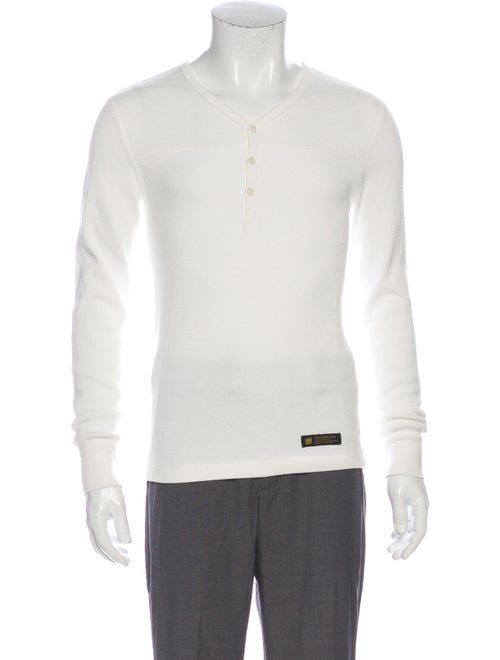 Neighborhood V-Neck Long Sleeve Henley White