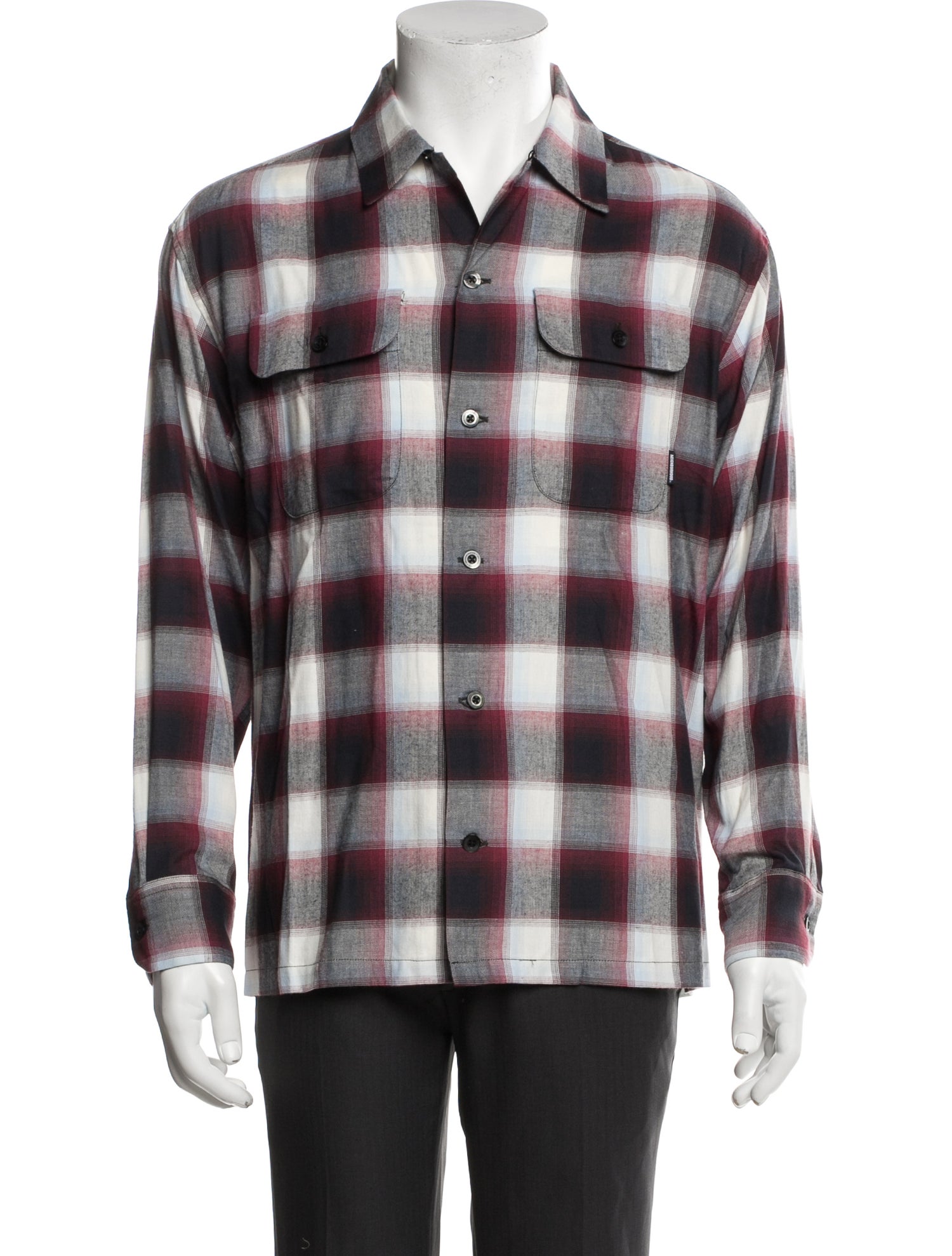 Neighborhood Plaid Print Long Sleeve Shirt