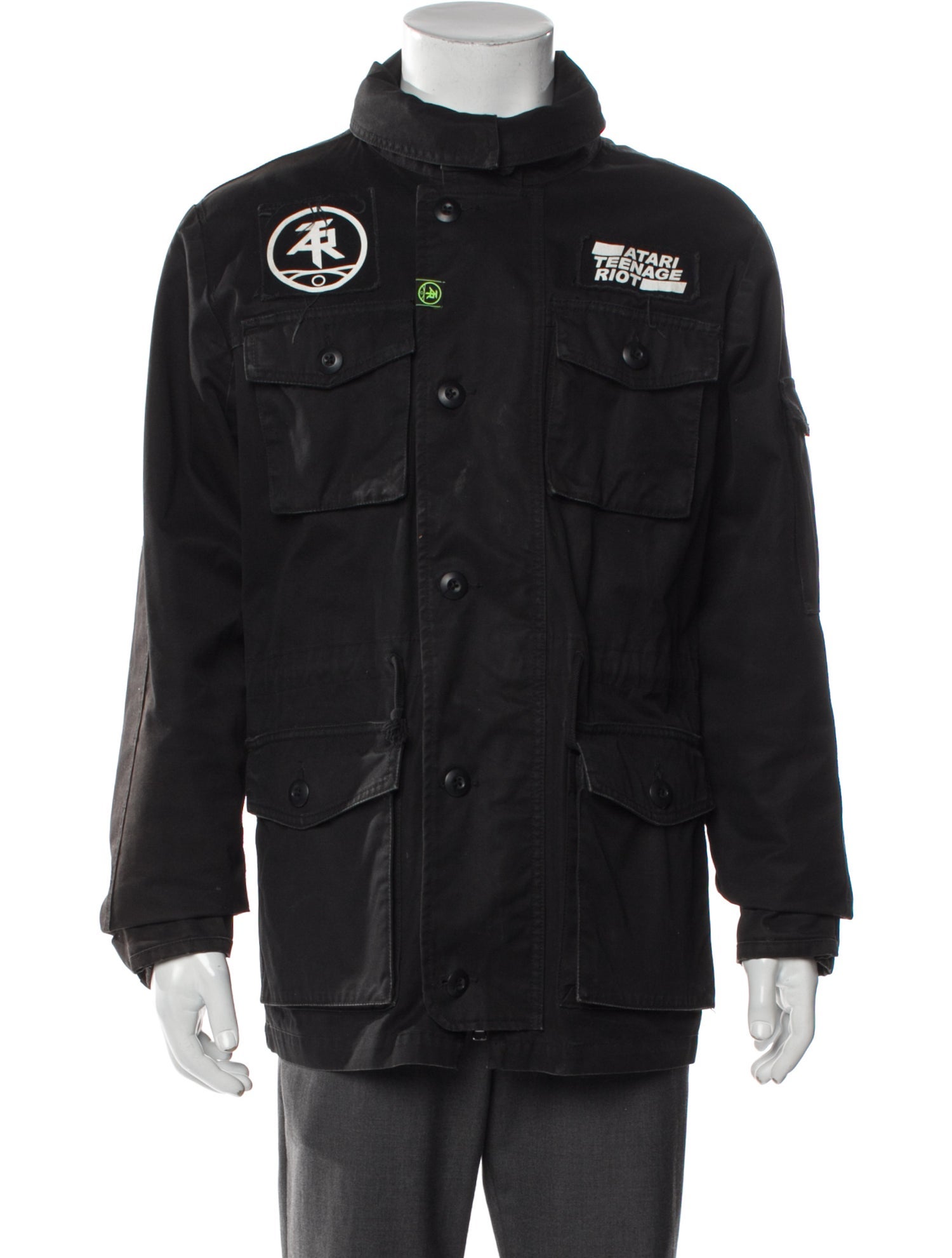 Neighborhood Atari Teenage Riot Graphic Print Utility Jacket