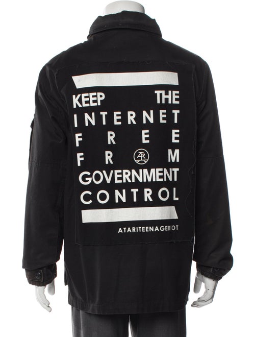 Neighborhood Atari Teenage Riot Graphic Print Utility Jacket