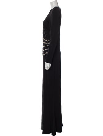 Nicole Bakti Plunge Neckline Long Dress