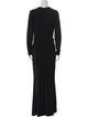 Nicole Bakti Plunge Neckline Long Dress