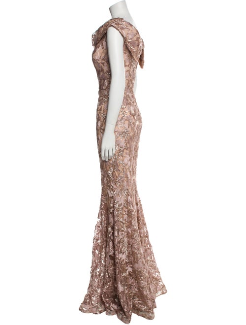 Nicole Bakti Lace Pattern Long Dress