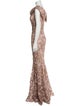 Nicole Bakti Lace Pattern Long Dress