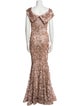 Nicole Bakti Lace Pattern Long Dress