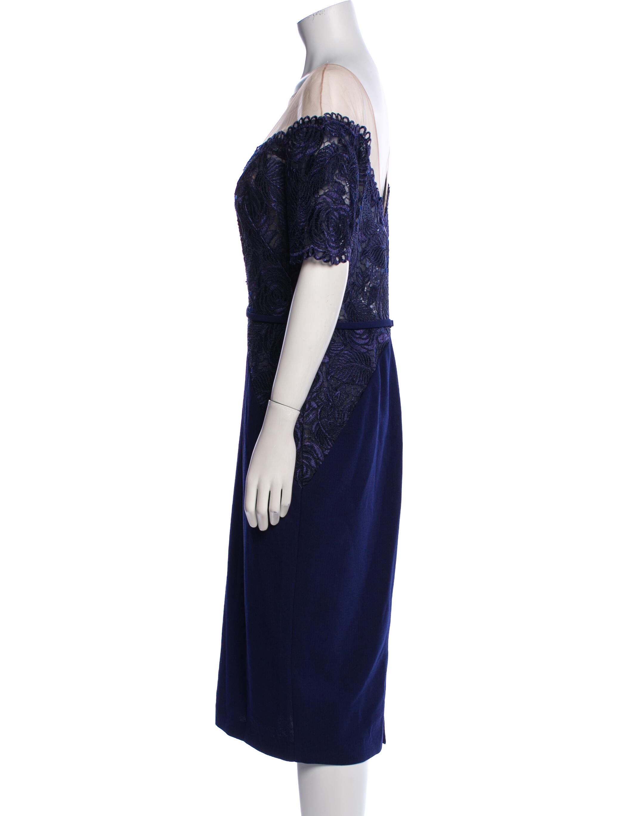 Nicole Bakti Off-The-Shoulder Midi Length Dress