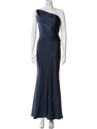Nicole Bakti One-Shoulder Long Dress