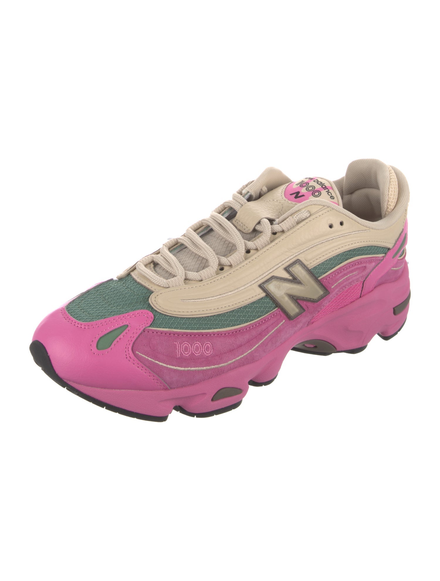 New Balance Suede Colorblock Pattern Athletic Sneakers