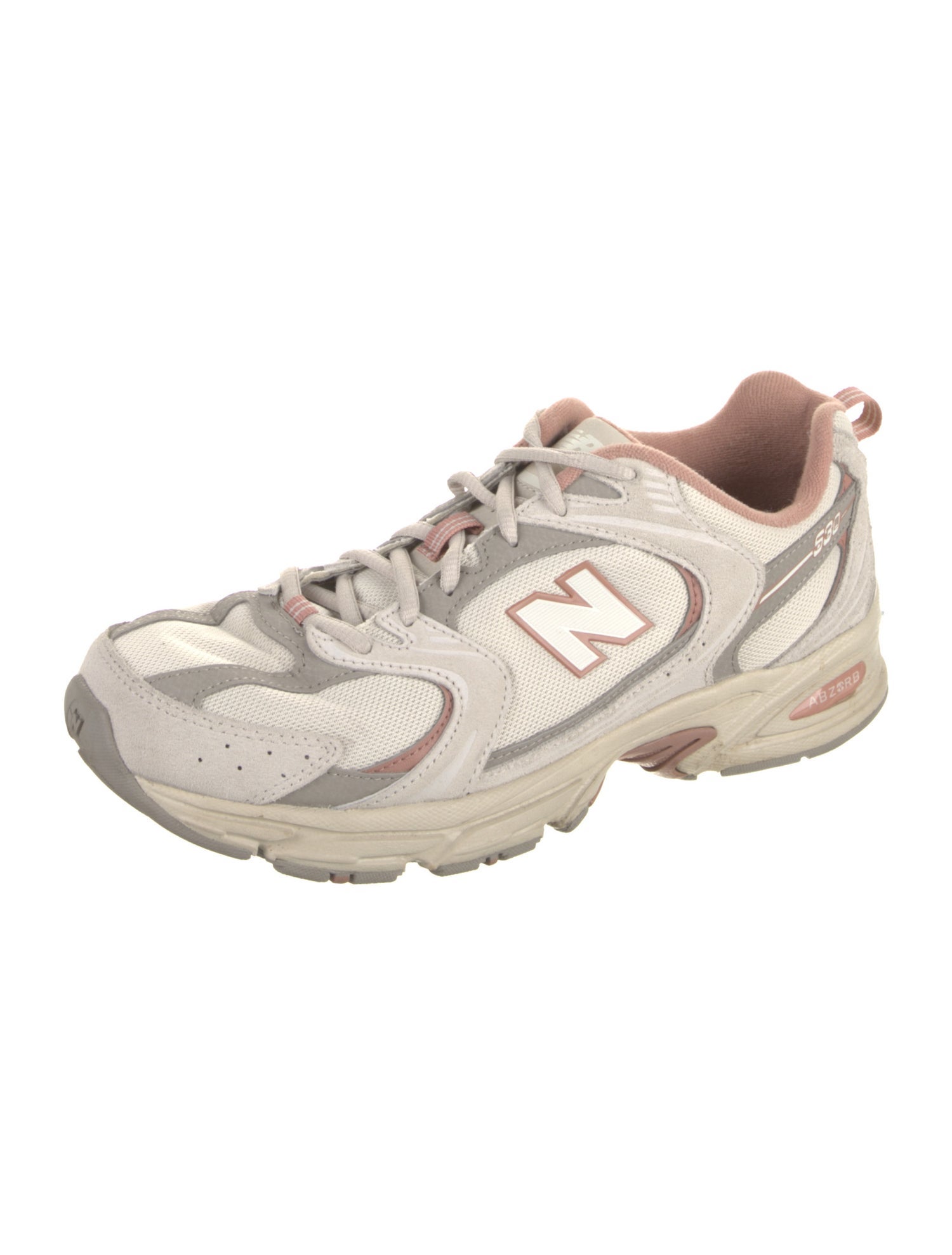 New Balance Graphic Print Leather Trim Embellishment Sneakers