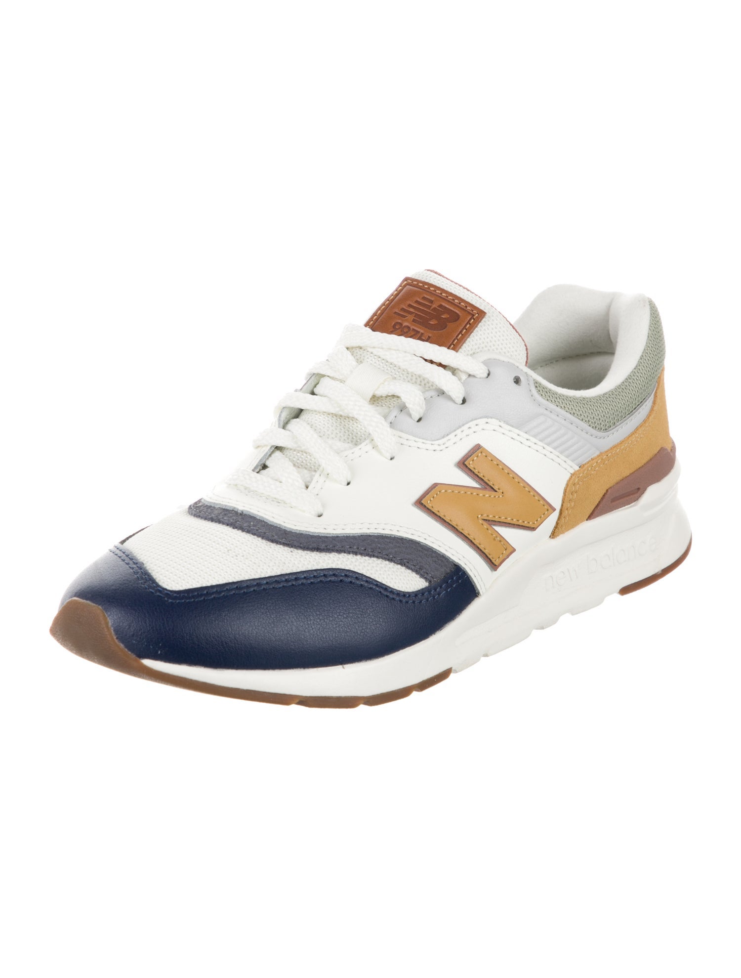 New Balance Leather Colorblock Pattern Athletic Sneakers