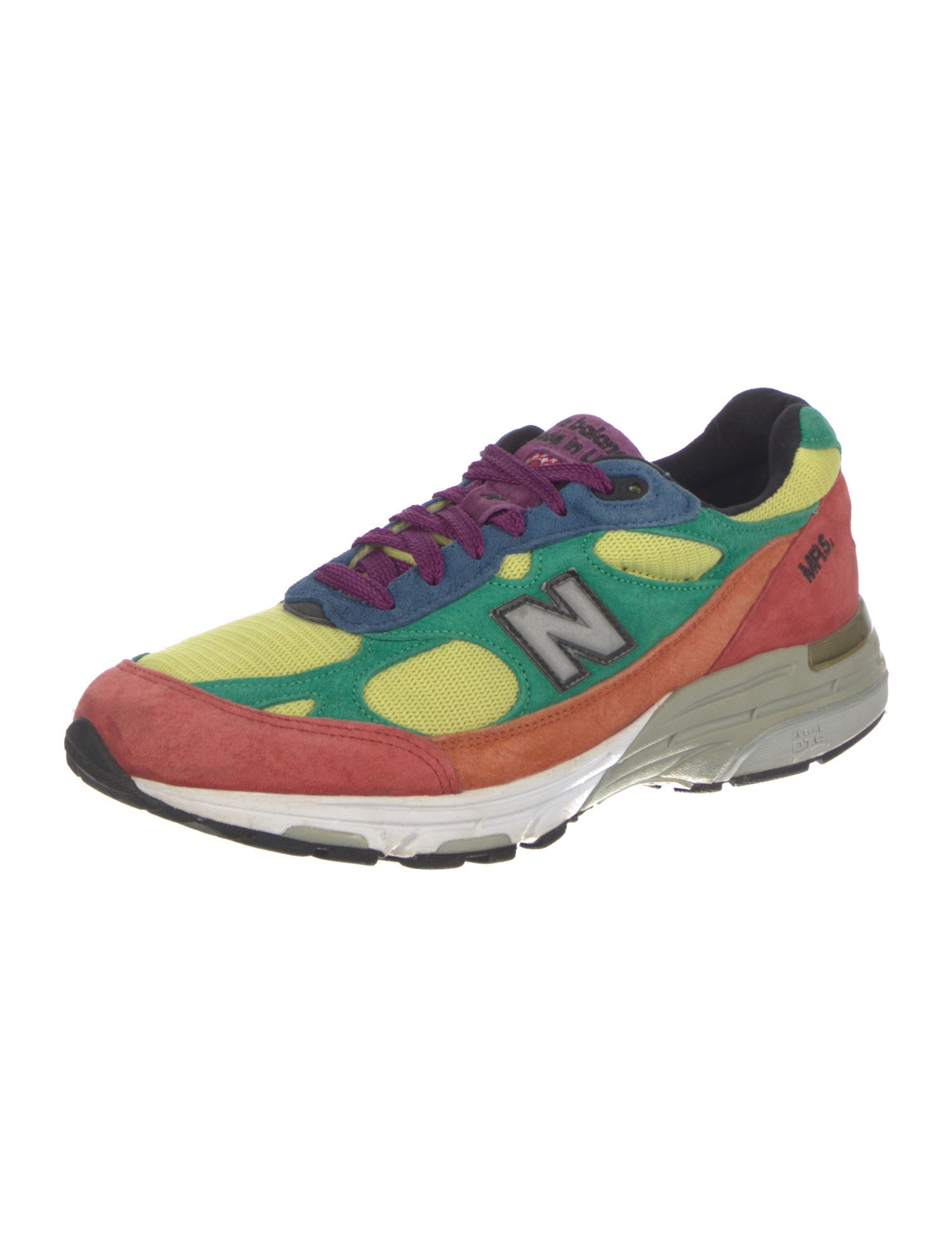 New Balance Suede Colorblock Pattern Athletic Sneakers