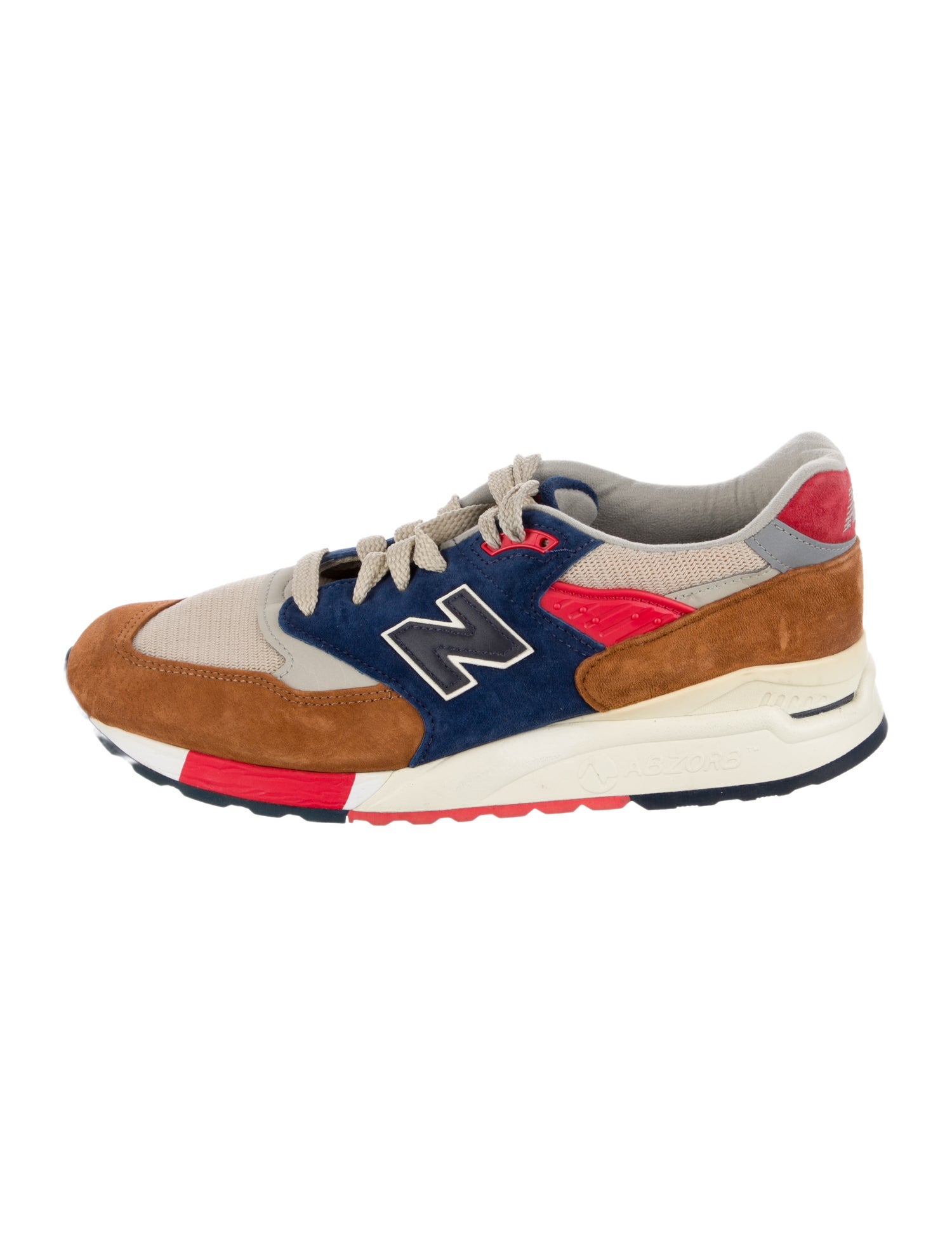 New Balance Suede Colorblock Pattern Athletic Sneakers