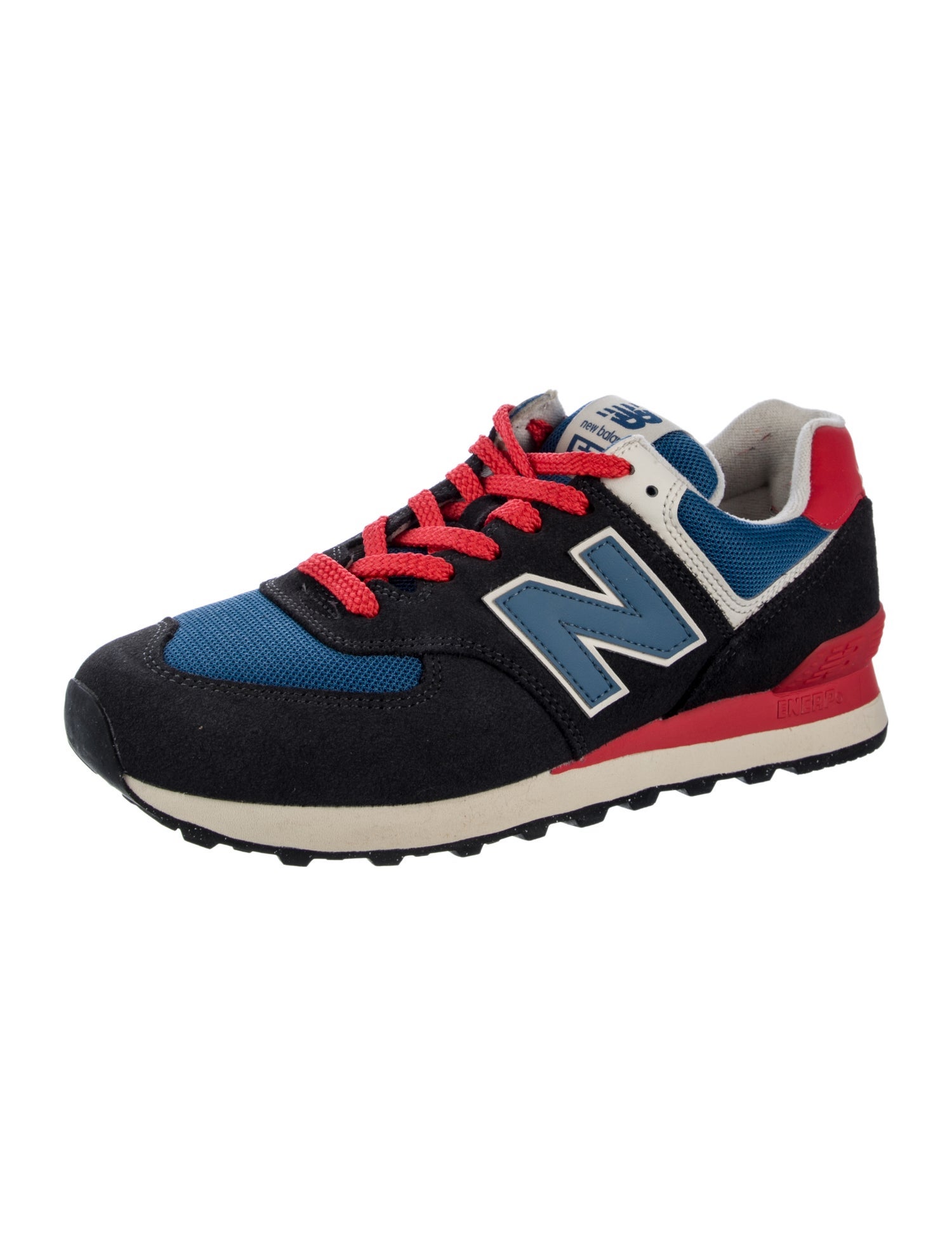 New Balance Suede Colorblock Pattern Athletic Sneakers