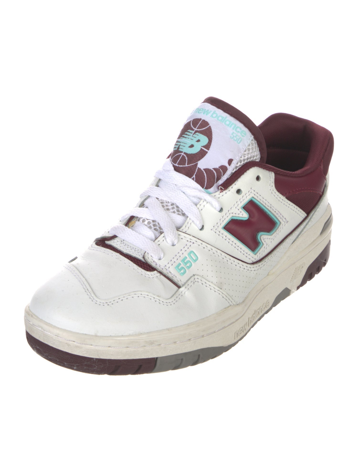 New Balance Leather Colorblock Pattern Athletic Sneakers