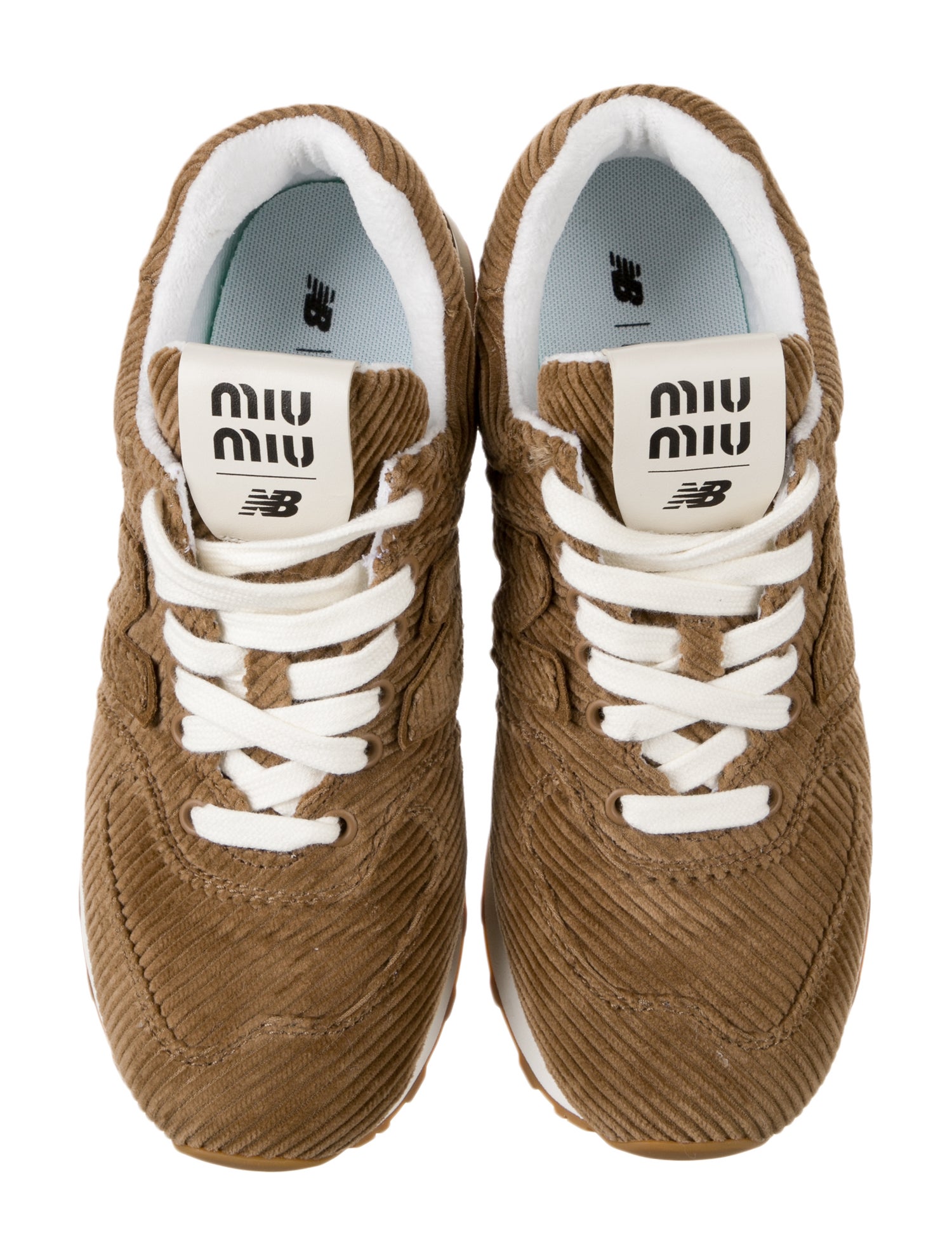 New Balance x Miu Miu 574 Velvet Corduroy Sneakers - Brown