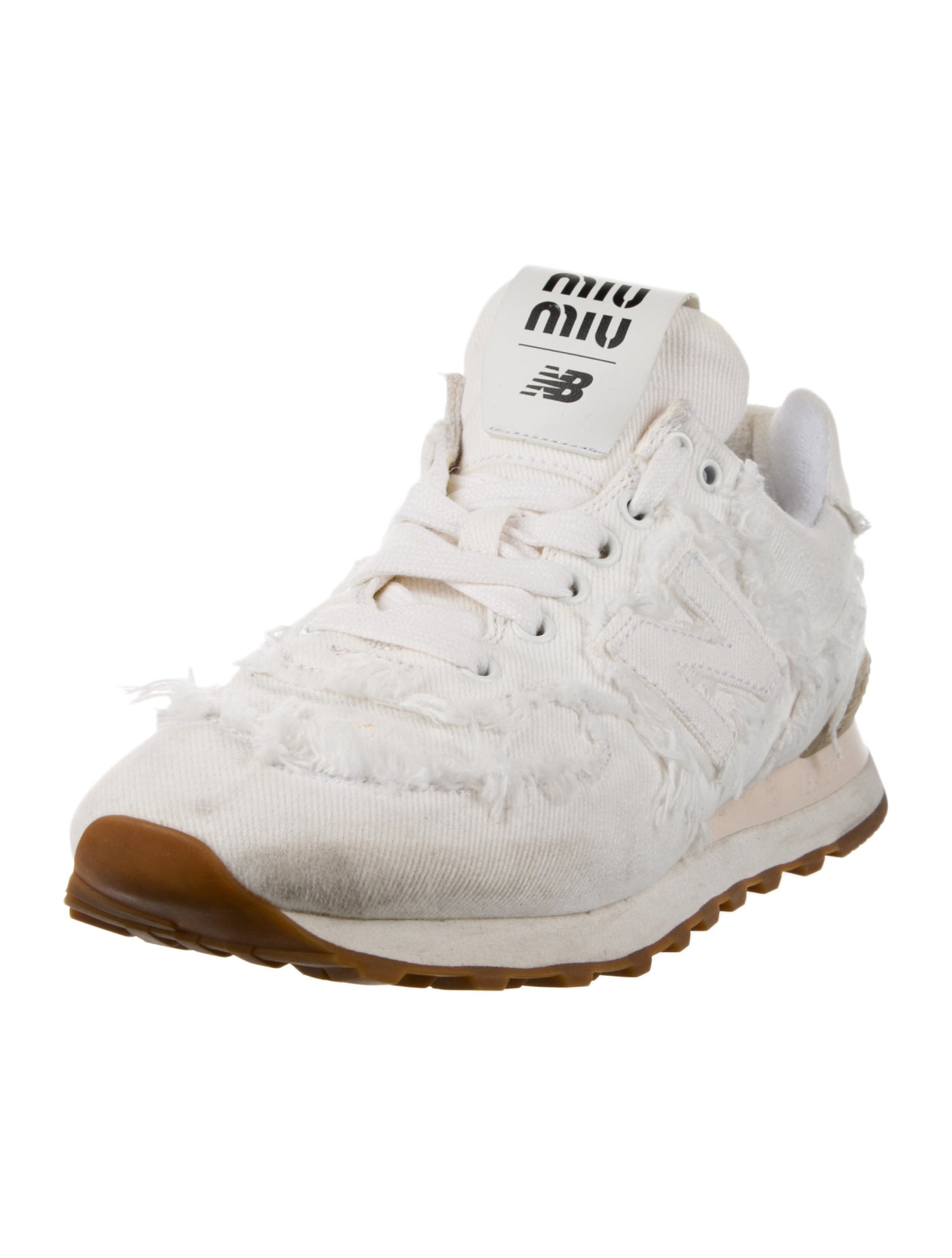 New Balance x Miu Miu 574 Denim 'White' Athletic Sneakers