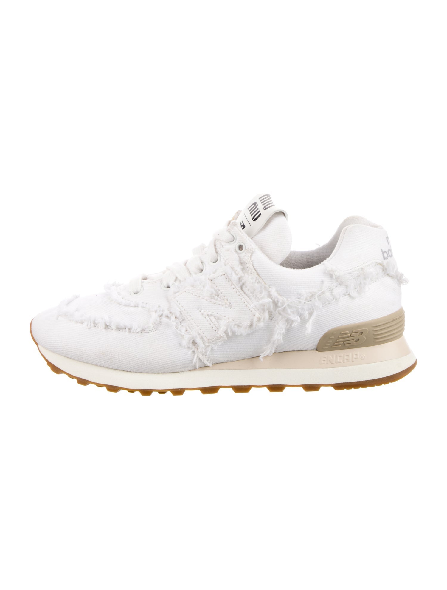 New Balance x Miu Miu 574 Denim 'White' Athletic Sneakers
