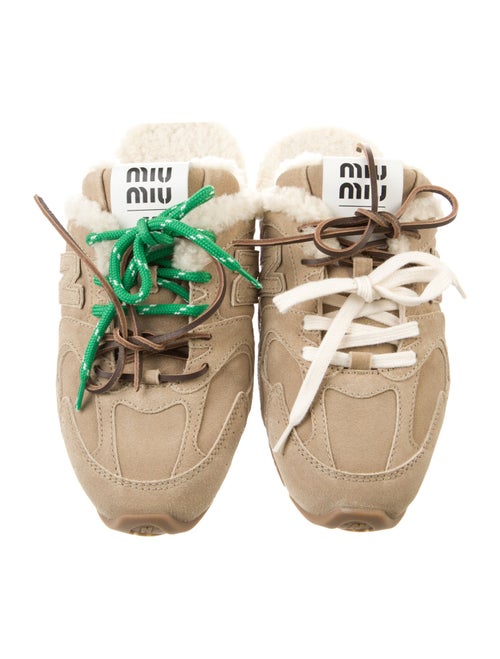 New Balance x Miu Miu 530 Shearling Suede Mules